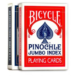 BICYCLE - JEUX DE CARTES PINOCHLE JUMBO INDEX ASST